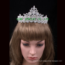 Atacado Tiara da coroa de strass personalizado Rhinestone